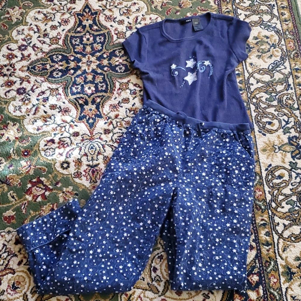 Mix It Blue Pajama Set Sz Small